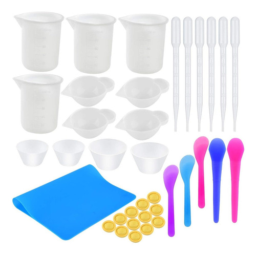 Kit De Vasos Mezcladores Resina Silicona Tazas Para Mezclar