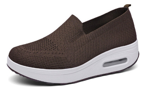 Zapatillas Slip-on De Mujer Transpirables En Color Liso