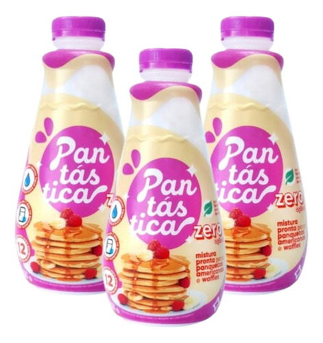 3 Pantástica Zero Açúcar 300g Massa Para Panquecas E Waffles