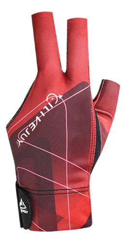 4 Guante De Billar De 3 Dedos, Guante Deportivo Negro Rojo