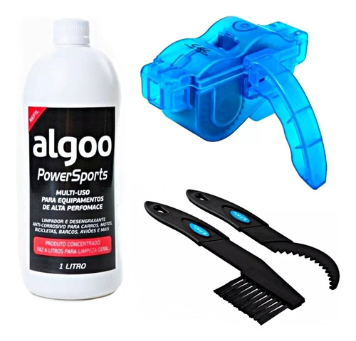 Kit Limpador Limpeza Corrente Bicicleta Bike + Algoo Pro 4x1