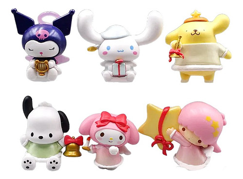 Set 6 Figuras Coleccion Sanrio Hello Kitty Kuromi My Melody 