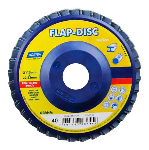 Disco Flap R822 115mm Grão 60 - Norton