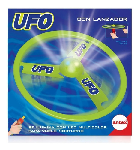 Ufo Lanzador Antex Luz Multicolor Freesbee Divertido Niños