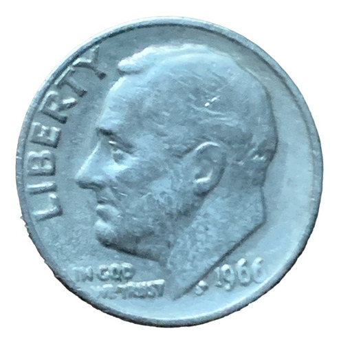 Robmar-usa-1 Dime-(10 Cents) Año 1966 P--cobre Niquel 2,27 G