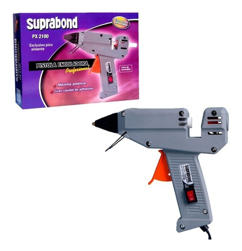 Set Pistola Encoladora Suprabond Px2100+500g Barras Silicona