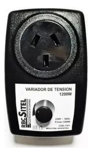 Variador Regulador Tension Enchufable 1200w Rbc Sitel No Led