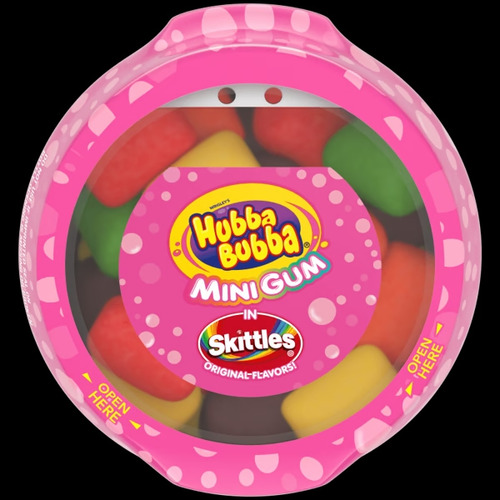 2x Dulce Chicle Hubba Bubba Mini Gum Con Skittles 40 Piezas