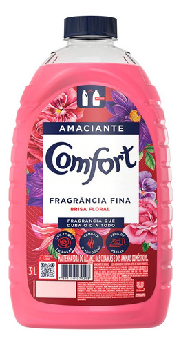 Amaciante de roupa diluído Brisa Floral Comfort fragrância Fina frasco 3L