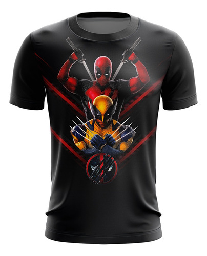 Playera Sublimada Deadpool & Wolverine Black Infantil