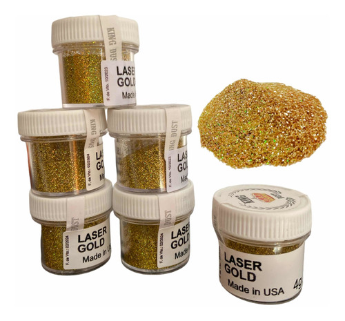 Polvo Comestible Glitters Dorado Brillos King Dust Laser 4g