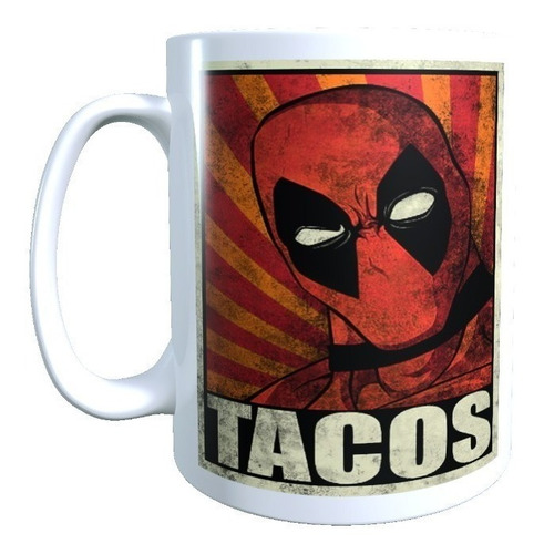 Taza Diseño Tacos Deadpool, Marvel Comic