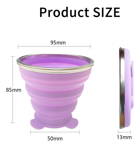 Vasos Plegables De Silicona Con Tapas Para Viaje