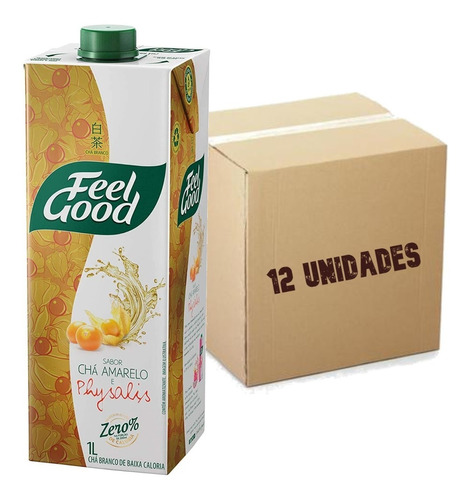 Kit 12 Chá Amarelo Sabor Physalis Feel Good 1l