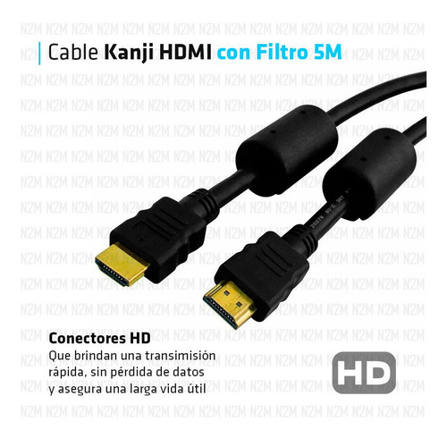 Imagen 2 de 10 de Cable Hdmi Premium 5 Metros Ps3 Ps4 Xbox Pc 1080p 4k Gamer
