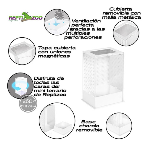 Reptizoo Nano Terrario Acrilico 12x10x20cm 24 L Alimentador
