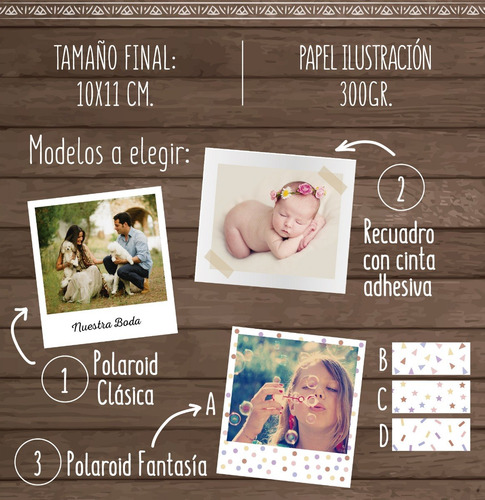 3 Guirnaldas De Fotos Tipo Polaroid Con Mini Broches
