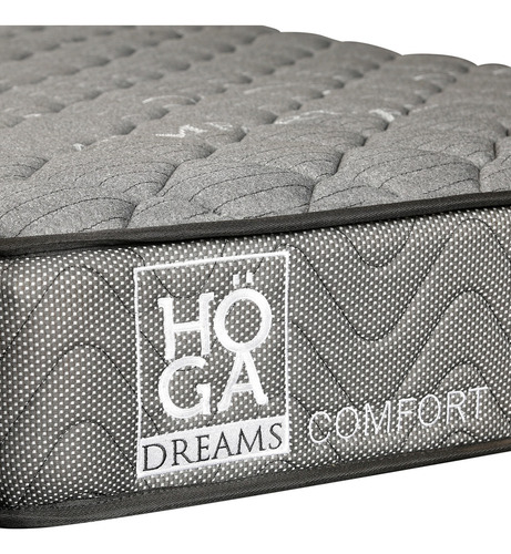 Colchón Comfort Resorte Bonnell 1 Plaza / Alto 21cm Color Gris