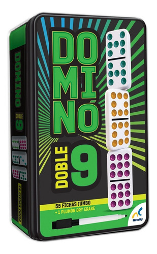Juego De Mesa Novelty Domino Doble 9 Con 55 Fichas