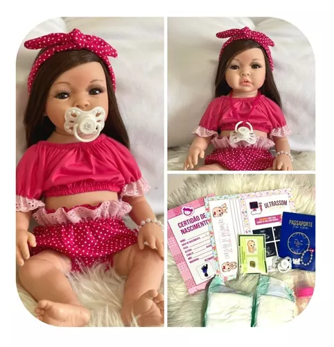 Boneca Bebê Reborn Silicone Barato Menina Bebe Original Barata