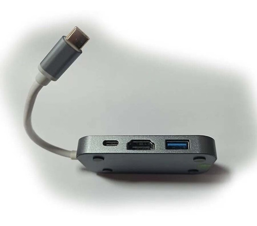 Adaptador Hub Usb-c A 3 Usb 3.0 + Hdmi 1080p + Usb-c