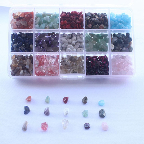 15 Grid Mezcla De Piedras De Cristal Trituradas Cuentas