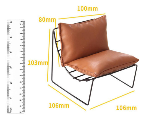 Mini 1/6 Casa De Muñecas Silla Modelo Muebles Marrón Claro