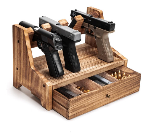 Soporte Seguro Para Pistolas, Soporte De Madera Real Para Ac