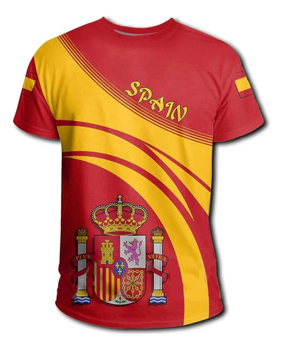 Playera Manga Corta Estampada 3d Emblema Nacional De España