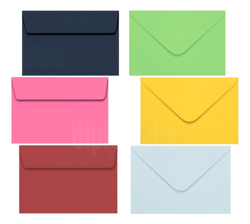 Envelope Colorido Para Convite (20 Unid) Medida 16,2x22,9 Cm