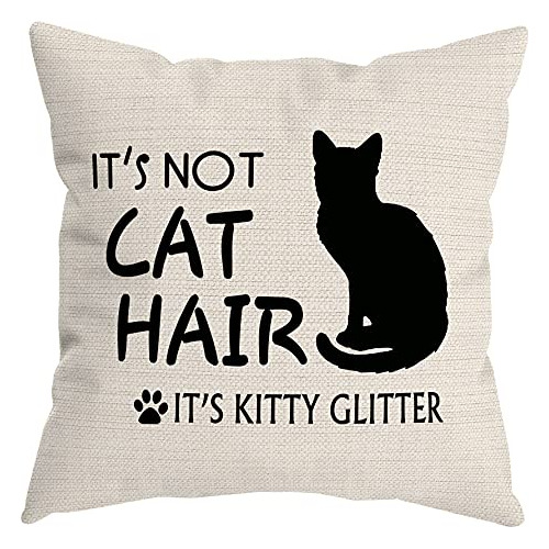 Its Not Cat Hair Its Kitty Glitter Throw Pillow C...