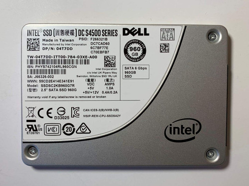 Intel 960gb Ssd 2.5  6gb S Sata Unidad Estado Solido Modelo: