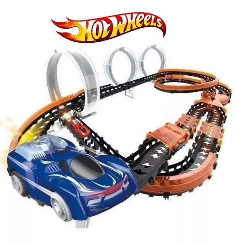 Hot Wheels Corrida 3 Pistas 3 Loopings - Carrinhos de Brinquedos #64 