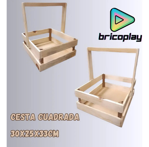 Cajas Cesta De Madera  Cuadrada 