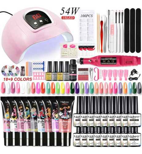 Set De Uñas, Lámpara Uv De 54 W, Kit De Secado De Uñas Con E