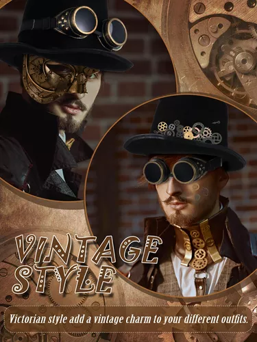 Da rienda suelta a tu estilo con las gafas Steampunk vintage de nueva  venta, perfectas para looks cosplay, punk y góticos