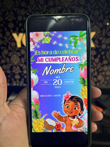 Tarjeta Digital De Cumpleaños Moana Bebé