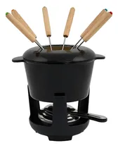 Comprar Fondue Hierro Fundido Enlozada Con Tripode Y Mechero