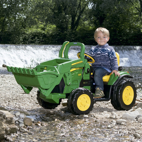 Imagem 6 de 8 de Trator Criança Elétrico Até 40kg Recarrega C/ Pá John Deere