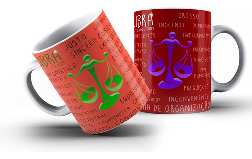 Caneca De Signos Lado Bom E Lado Ruim 325ml Cor Signo De Libra
