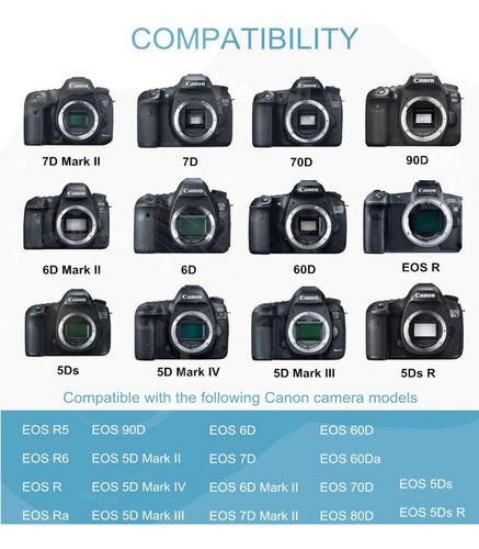 Kit Adaptador De Corriente Para Canon Eos R R5 R6 R7,80d 70d
