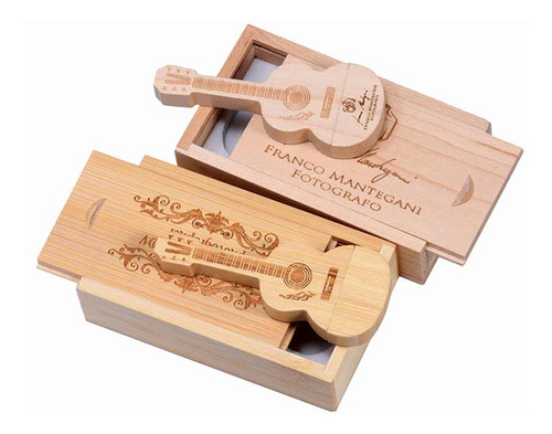 Memoria Usb 32 Gb Guitarra Personalizada De Madera