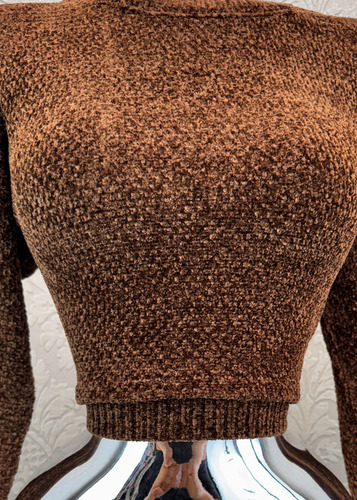 Sueter Cerrado Tejido Chenilla Extra Suave Cuello Redondo