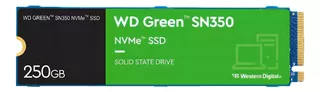 SSD M.2 250 GB Western Digital Nvme 2280 PCIe Gen3 2400 MB/s Cor verde