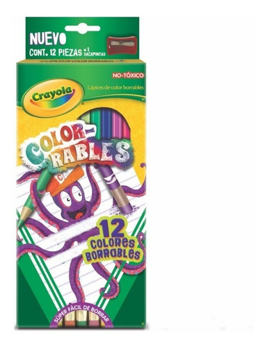 Lapices De Color Borrables Crayola Color - Rables 12 Piezas