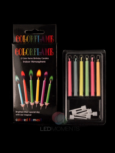 Vela Llama De Colores X 12 Unid - Vela Cumpleaños No Es Led
