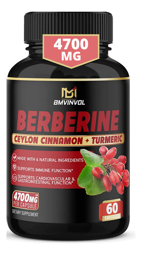 Berberine Capsulas Berberina + Canela Ceylon Pimienta Negra