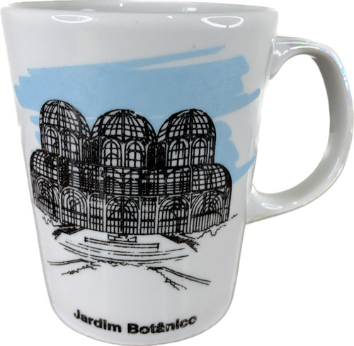 Caneca Porcelana Lembrança Curitiba Jardim Botânico 200ml