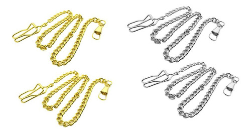 Cadena De Soporte De Reloj De Bolsillo Color Sólido, Plata
