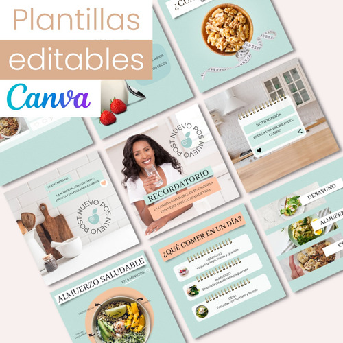 24 Plantillas Editables En Canva + Regalos - Saludable